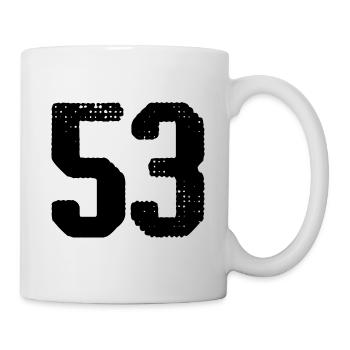 Maillot à 53 numéros - Mug blanc - blanc - Droite
