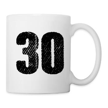Maillot à 30 chiffres - Mug blanc - blanc - Droite