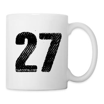 27 Zahl Trikot - Tasse - Weiß - Rechts