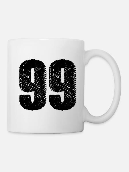 99 Zahl Trikot - Tasse - Weiß