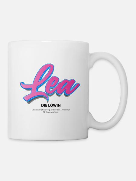 Lea in 3 D mit Bedeutung - Tasse - Weiß