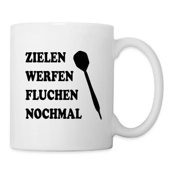 Dart Darts Witz Spruch Dartpfeil Geschenk Idee - Tasse - Weiß - Rechts