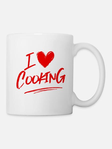 Ich liebe Kochen - Tasse - Weiß