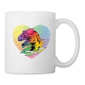 Dinosaurier Hipster - Tasse - Weiß - Rechts