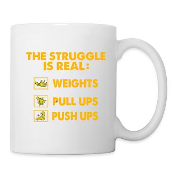 Fitness Dinosaurier - Tasse - Weiß - Rechts