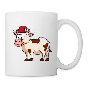 Kuh Comic Weihnachten - Tasse - Weiß - Rechts