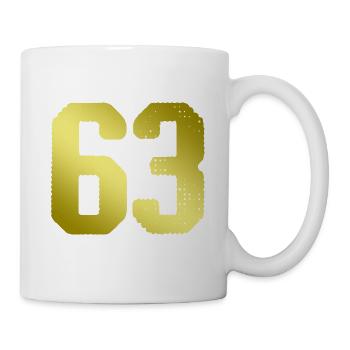 63 Zahl Trikot - Tasse - Weiß - Rechts