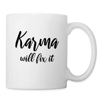 Le karma veut le réparer - Mug blanc - blanc - Droite