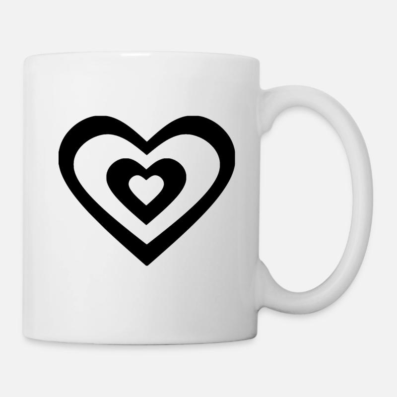 Pixel Heart Schwarzes Herz Geschenk - Tasse - Weiß