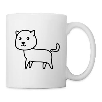 Katze Comic Tier - Tasse - Weiß - Rechts