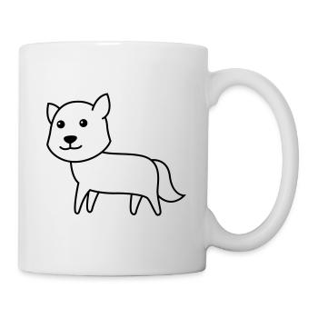 Wolf Comic Tier - Tasse - Weiß - Rechts