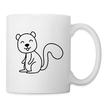 Eichhörnchen Comic Tier - Tasse - Weiß - Rechts