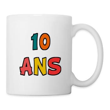 10 ANS. 10e ANNIVERSAIRE. ANNIVERSAIRE 10 ANS. 10 - Mug blanc - blanc - Droite