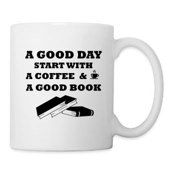 A good day a coffee and a good book - Mug - white - Right