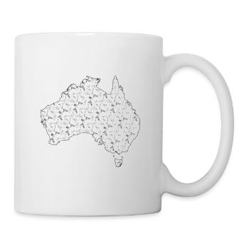 Map of Australia with Animal Pattern - Mug - white - Right