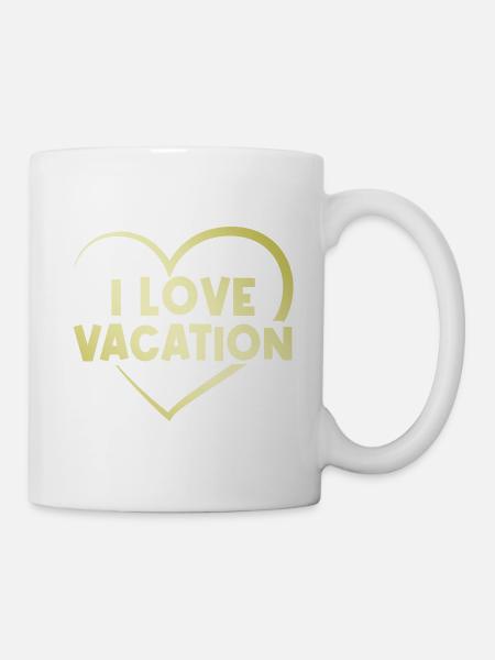 Ich liebe Urlaub Herz - Tasse - Weiß