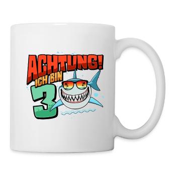 Achtung ich bin 3 - 3 Geburtstag 3 Jahre Geschenk - Tasse - Weiß - Rechts
