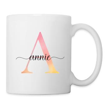 A | Monogram | Name | Annie |Watercolor - Mug - white - Right