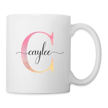 C | Monogramme | Nom | Caylee |Aquarelle - Mug blanc - blanc - Droite