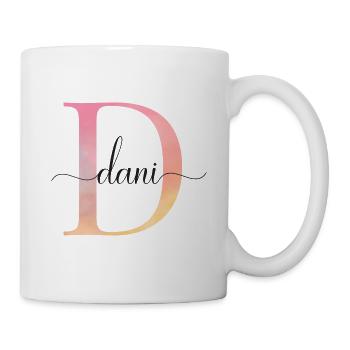 D | Monogram | Name | Dani |Watercolor - Mug - white - Right