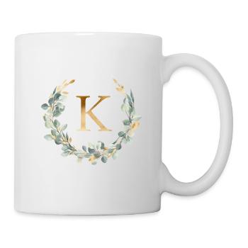 K Monogram Eucalyptus Wreath - Mug - white - Right