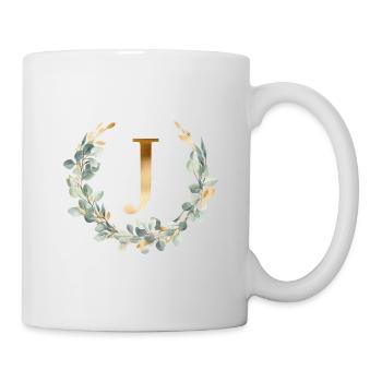 J Monogram Eucalyptus Wreath - Mug - white - Right