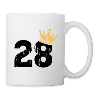 28 Krone 28. Geburtstag 28 Jahre - Tasse - Weiß - Rechts