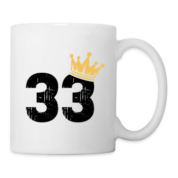 33 Krone 33. Geburtstag 33 Jahre - Tasse - Weiß - Rechts