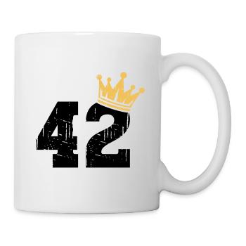 42 Krone 42. Geburtstag 42 Jahre - Tasse - Weiß - Rechts