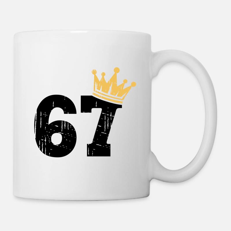 67 Crown 67e anniversaire 67 ans - Mug blanc - blanc