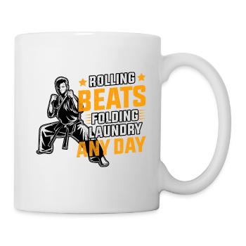 Le roulage bat le pliage du linge tous les jours - Mug blanc - blanc - Droite