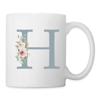 H| Monogram | Eucalyptus Pastel Flower Blue - Mug - white - Right