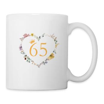 Number 65, Heart Flowers, Personalizable - Mug - white - Right