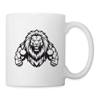 Löwe Bodybuilding Muskeln Workout Gym - Tasse - Weiß - Rechts