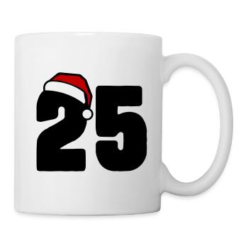 25 Zahl Weihnachten - Tasse - Weiß - Rechts