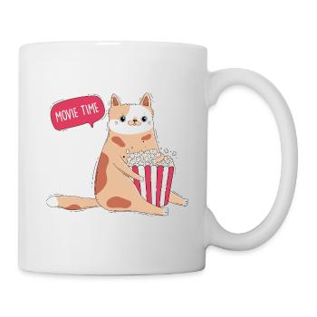 Cat and popcorn - Mug - white - Right