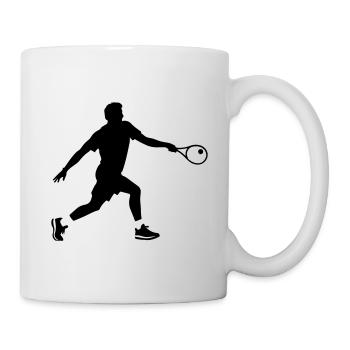 Tennis Spieler Silhouette - Tasse - Weiß - Rechts