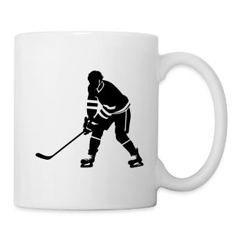 Ice Hockey Spieler Silhouette - Tasse - Weiß - Rechts