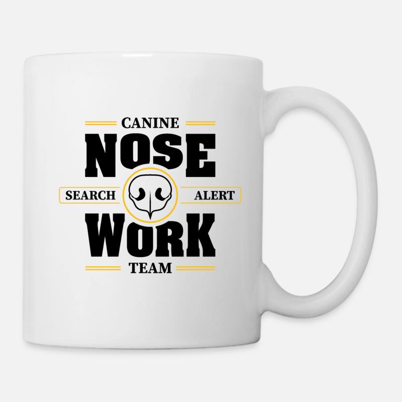 TRAVAIL DU NEZ Recherche d’équipe Nez de chien Chiens de travail Chien - Mug blanc - blanc