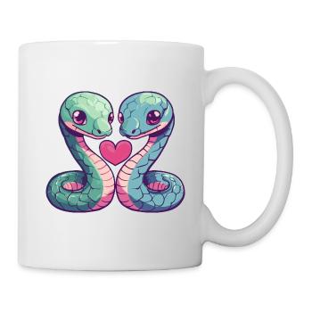 Snake Cobra Couple Amoureux Animal Saint-Valentin - Mug blanc - blanc - Droite