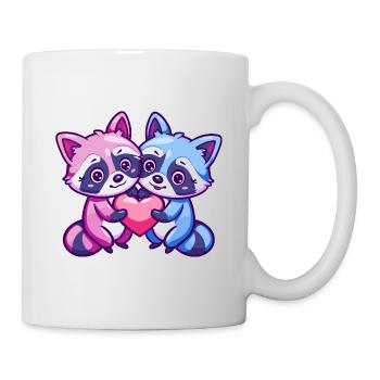 Raccoon Couple In Love Animal Valentine's Day - Mug - white - Right
