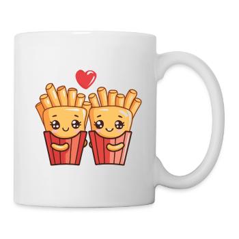 French Fries Couple Love Heart Valentine's Day - Mug - white - Right