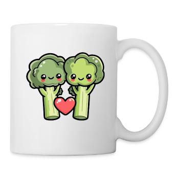 Brocoli Couple Amour Coeur Drôle - Mug blanc - blanc - Droite