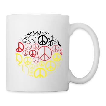 Deutschland + Frieden Shirts, Hoodies, Tassen - Tasse - Weiß - Rechts