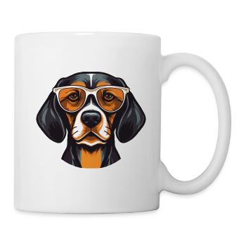 Beagle Dog Head Portrait Cool - Mug - white - Right