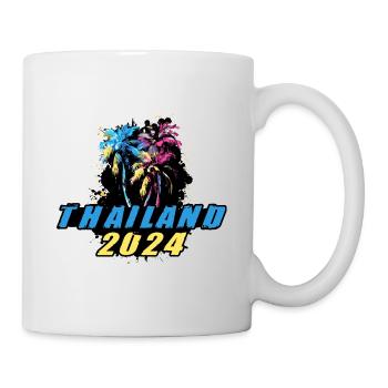 Thaïlande 2024 Vacances Palmiers Multicolores - Mug blanc - blanc - Droite