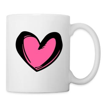 Herz Symbol Illustration - Tasse - Weiß - Rechts