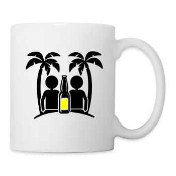 Boire à la fête sur la plage de l’île - Mug blanc - blanc - Droite