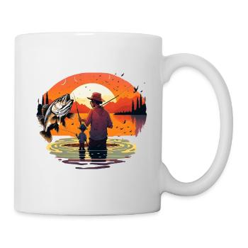 Barschfisch Vater und Sohn - Tasse - Weiß - Rechts