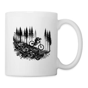 Fahrrad Mountainbike Downhill Radfahrer - Tasse - Weiß - Rechts